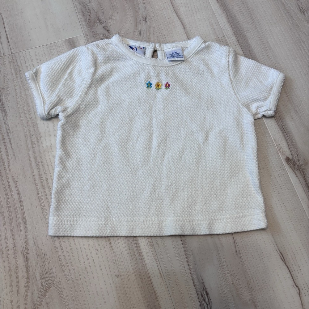 Tricycle Vintage Cotton Tshirt‎ Toddler 18 Month Floral Embroidery Short Sleeve - Picture 7 of 8